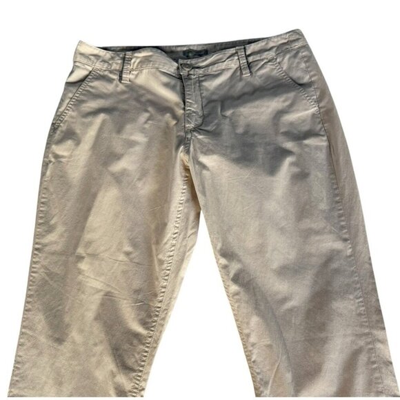 Horny Toad Women's Sz 12 Tan Wide Leg Cropped Capri Pants w/ Gray Contrast Cuffs - Picture 3 of 9